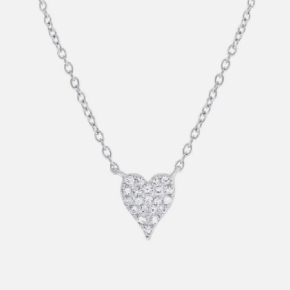 Stephanie Gottlieb Necklace Mini Pave Heart Elongated